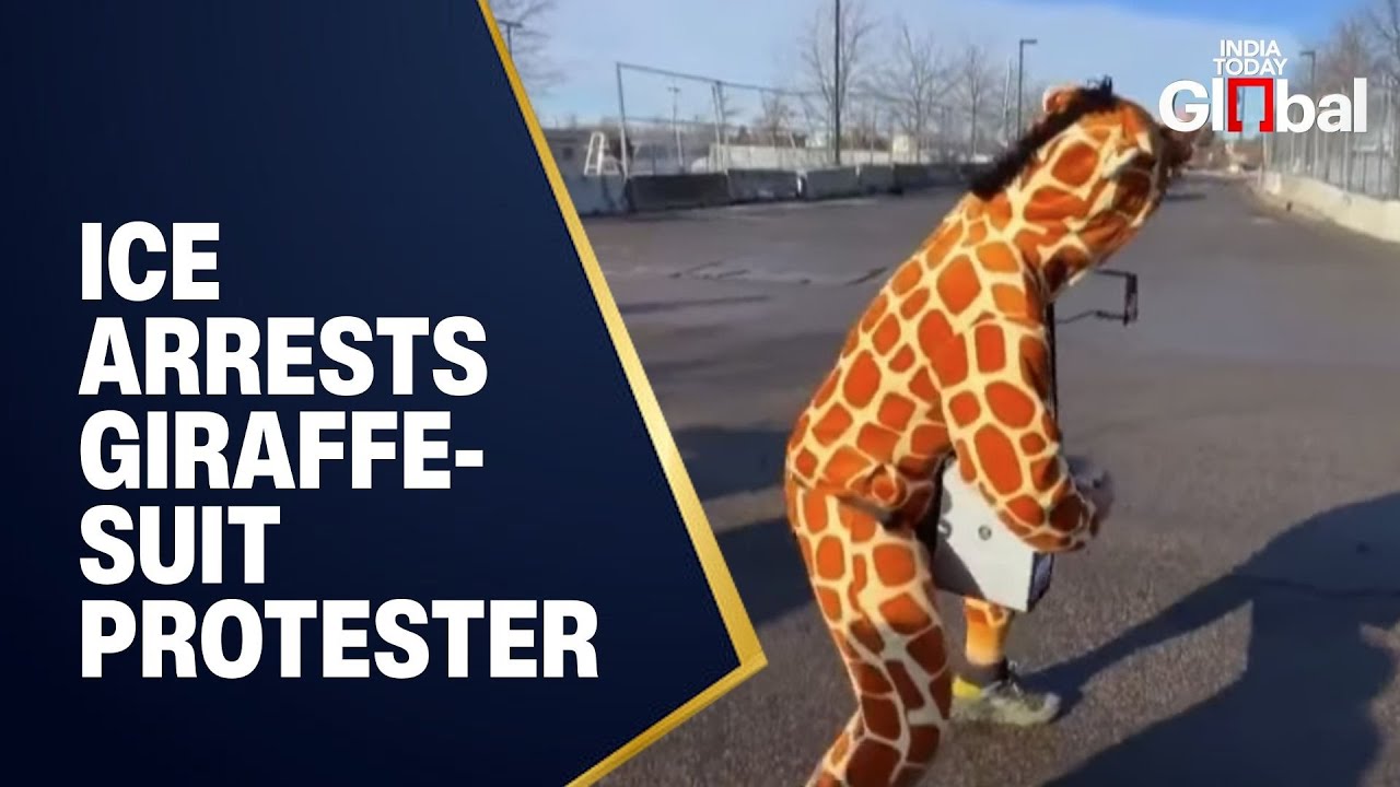 LIVE: ICE Agents Arrest Robby Roadsteamer in Giraffe Costume at Minneapolis Protest