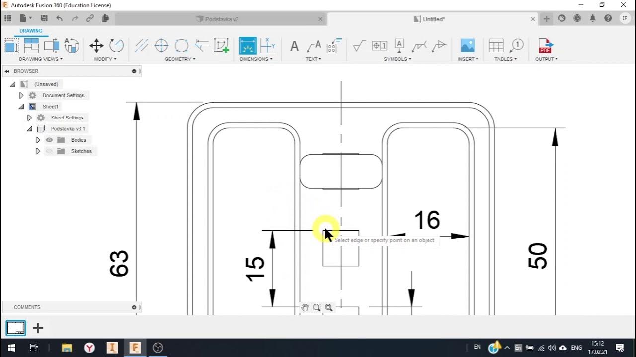 Как сделать чертеж в fusion 360