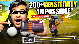 Impossible Challenge #1 - Trying 200 Sensitivity In FreeFire For The First Time - TSG Legend