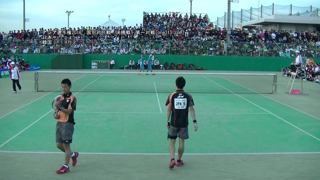 ★アジアソフトテニス選手権2016　国別対抗戦　男子決勝戦　日本ー韓国1　篠原・小林ーSEO KUEON・NAM TEAK-HO