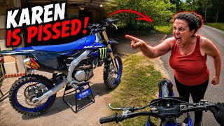 Installed an FMF on My YZ450F… The Karen Next Door LOST IT! 🤣