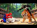 SPIDERMAN Wins The Toothed Tiger Championship Epic Battle Challenge