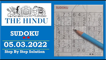 How to Solve 2 Star Hindu  Sudoku Mar 05, 2022 -  Step By Step Solution