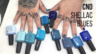 CND SHELLAC BLUE SHADES COMPARISON [PART 1] 🦋💙