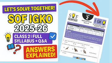 SOF IGKO Sample Paper 2025-26 Class 2 | General Knowledge Olympiad Questions with Answers 
