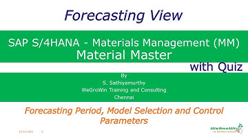 SAP MM | SAP Material Master Forecasting View | Forecast Parameters Explained | 02-18