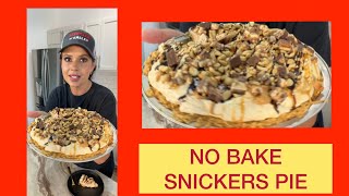No bake snickers pie