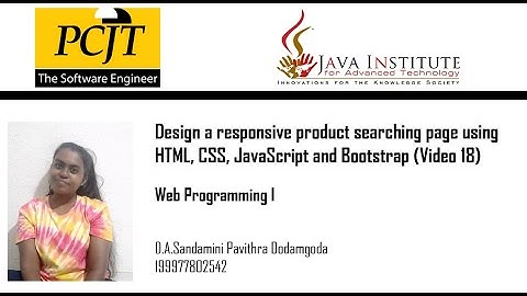 Design a responsive product searching page using HTML, CSS, JavaScript and Bootstrap (Video 18)