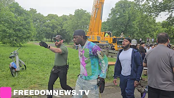 Prominent drill rappers Sheff G and Sleepy Hollow at Trump's Bronx Rally