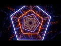 10 Hours 4K Orange And Lighting Blue Neon Pentagon Mirror