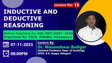 Inductive and Deductive Reasoning | UGC NET/KSET 2023 | PAPER-1 | CACE | KSAWUV- Lecture 16