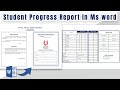 How to create Student Progress Report in Ms word || student Result Report Card in Microsoft word