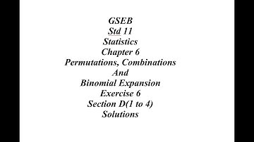 GSEB 11th Statistics Ch 6 Ex 6 Section D (1 to 4)