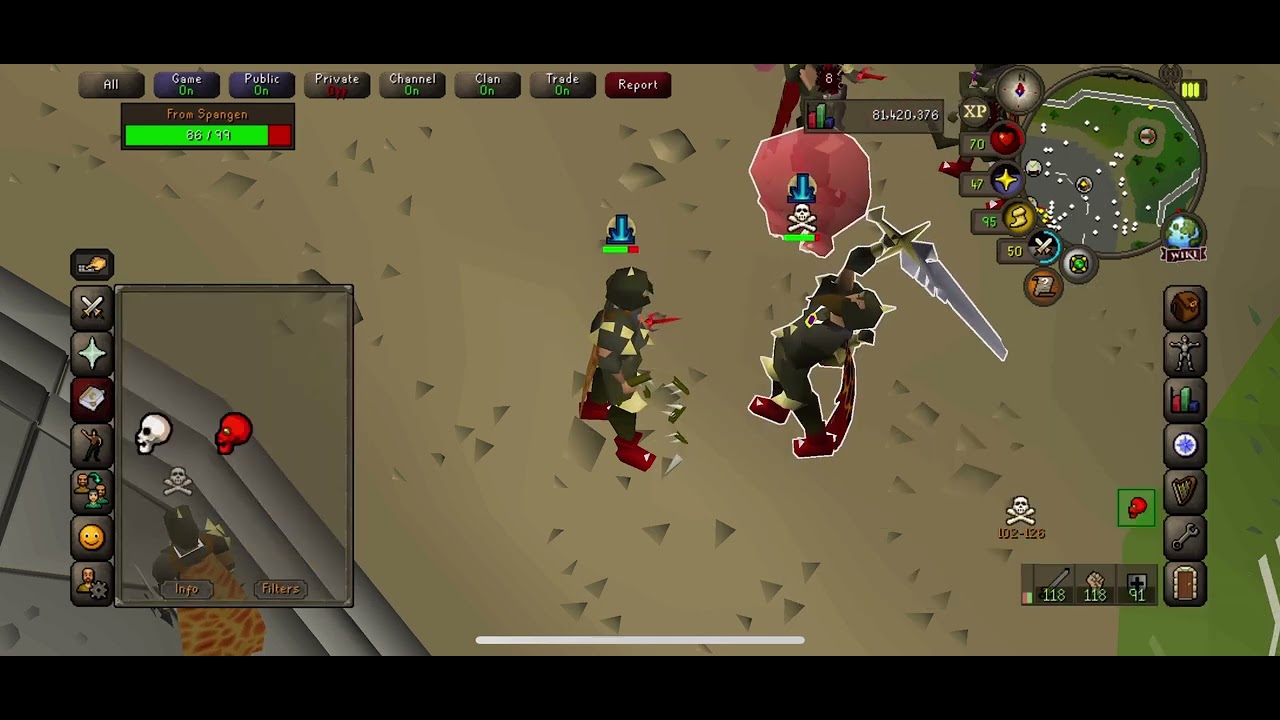 Osrs mobile Pking in Dharocks on my main great poison timing 😂 enjoy