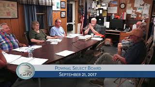 Pownal Select Board - 9/21/17