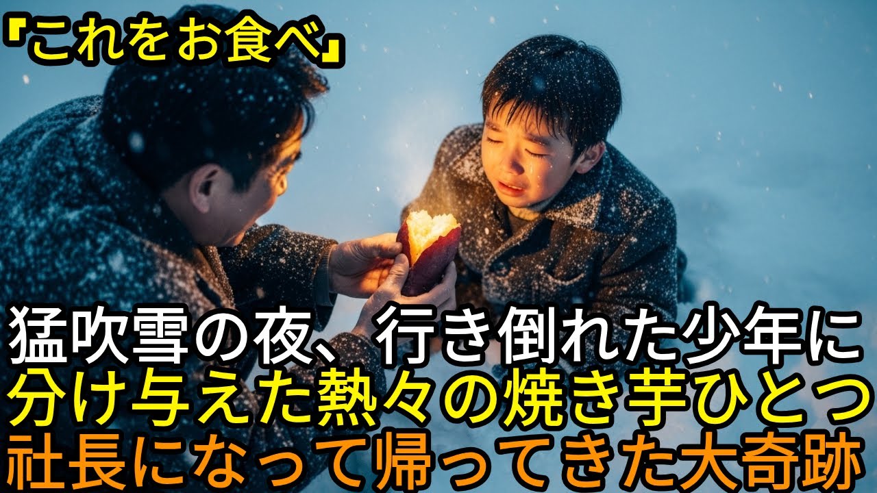 豪雪の冬… 雪の中で倒れかけていた少年に、私が分け与えた熱々の焼き芋… 彼が大企業の社長となり、倒産寸前の私の小さな工場を救うために提示した『破格の条件』