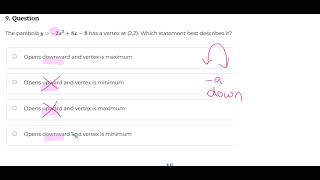 Quadratic Functions Graph Description Practice #9