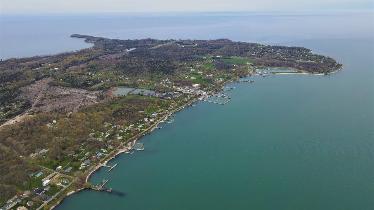 Kelley's Island Aerial (Drone) Footage 4K Boat Rental from Vermilion