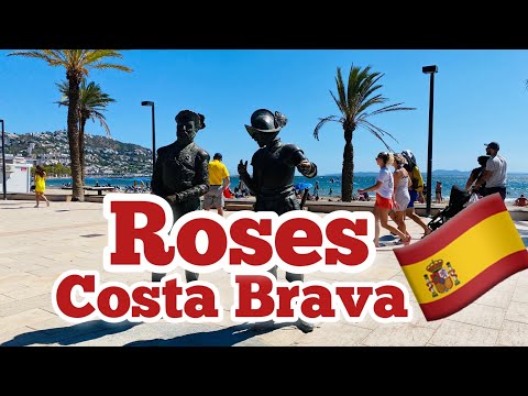 Roses Walking tour Costa Brava || Catalonia Spain || Travel vlog 4K