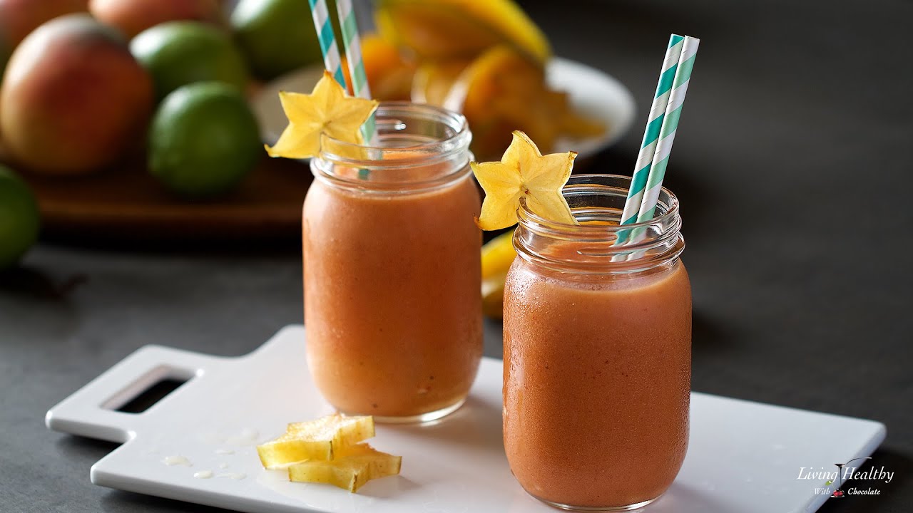 Starfruit Mango Smoothie Recipe (Dairyfree, Sugarfree, Paleo & Vegan