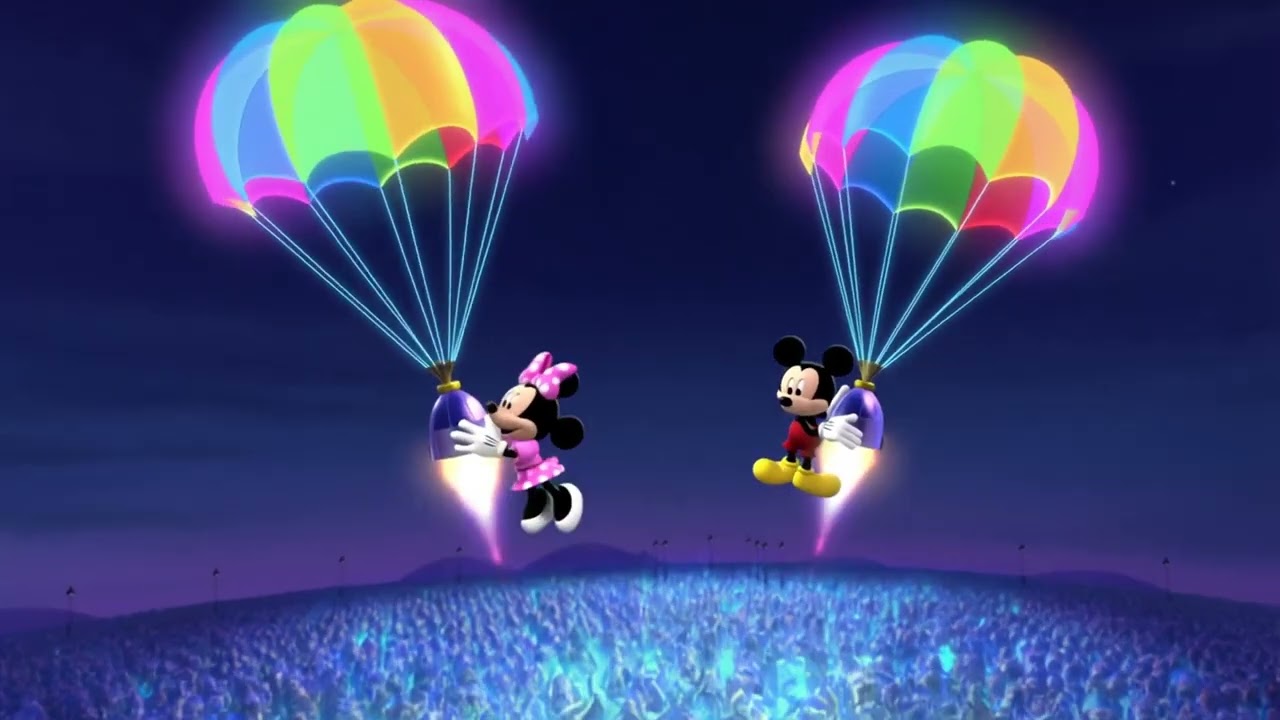 Шоу парашютов «Ракета Микки и Минни Глоу»