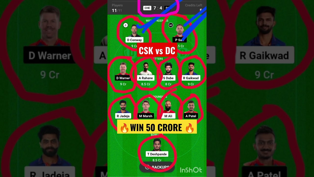 CSK vs DC Dream 11 prediction