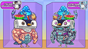 Merge Fellas Italian Brainrot 19 vs Electric Italian Brainrot 19 Gameplay Reaching Max Level