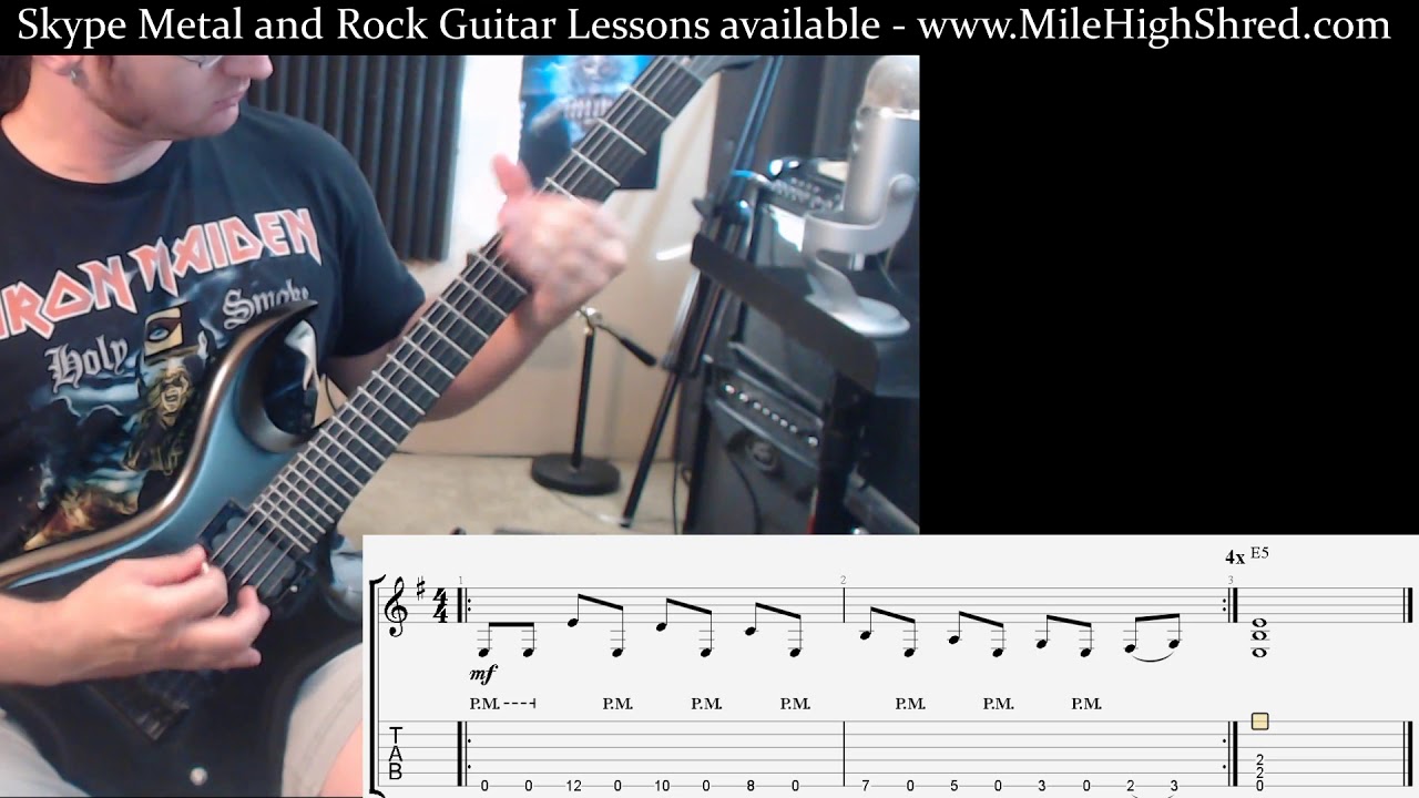 Basic Palm Muted Open E Pedal Point Guitar Riff Mile High Shred
