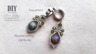 Makramowe kolczyki z kamieniami tutorial / Macrame earrings with stones DIY tutorial