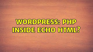 Wordpress: PHP inside echo HTML? Profile