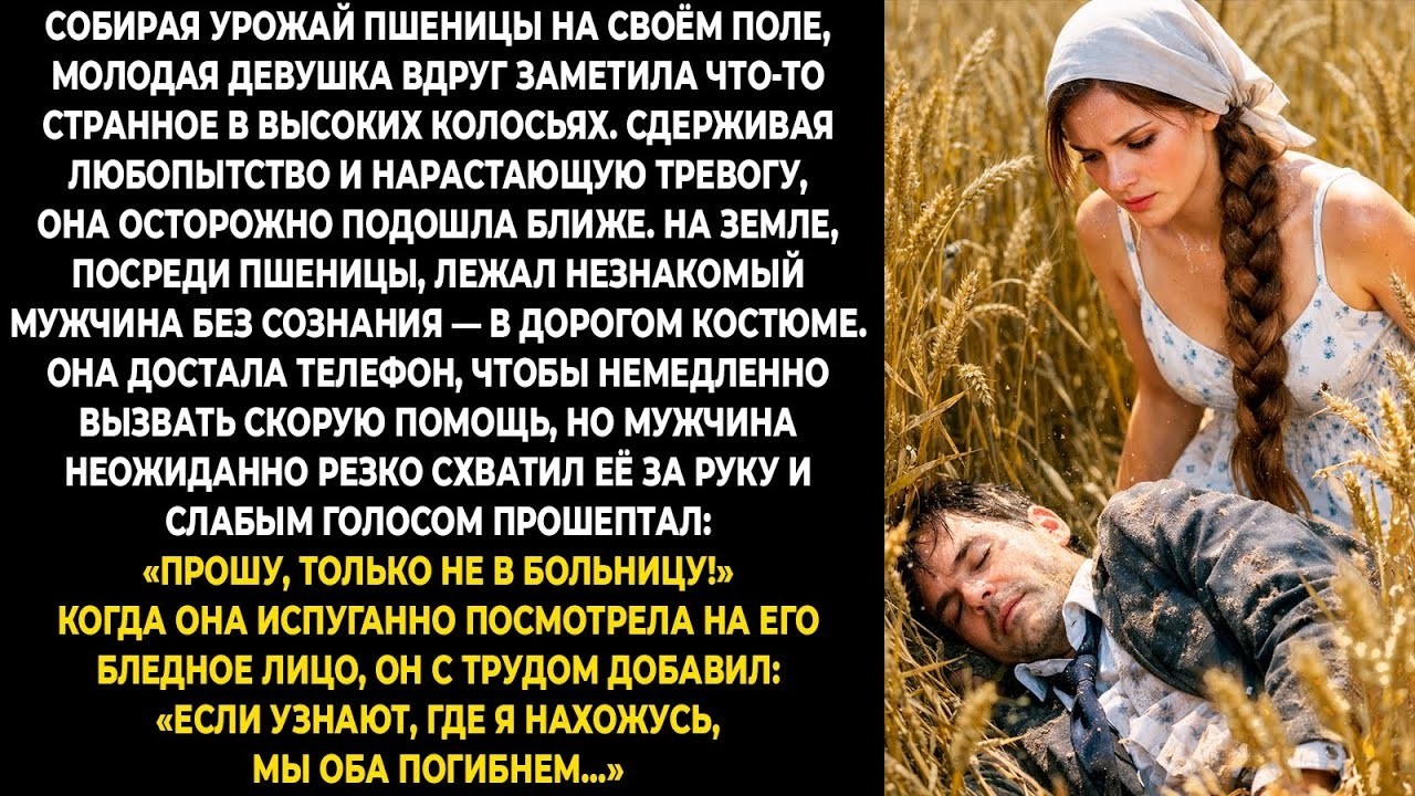 Собирая урожай пшеницы на своём поле, молодая девушка вдруг заметила что-то странное в высоких ...