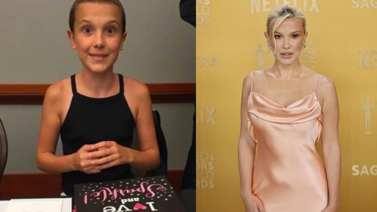Millie Bobby Brown Gives Blonde Bombshell in Slinky Pink Dress at 2025 SAG  Awards - YouTube