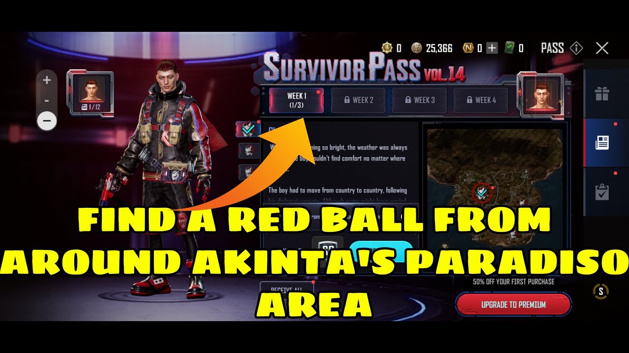 FIND A RED BALL FROM AROUND AKINTA'S | PUBG NEW STATE VOL 14 WEEK 1 STORY MISSIONS 