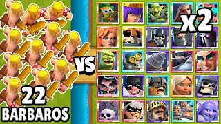 22 BARBARIANS vs ALL CARDS x2 | THE MOST SATISFACTORY VIDEO of CLASH ROYALE