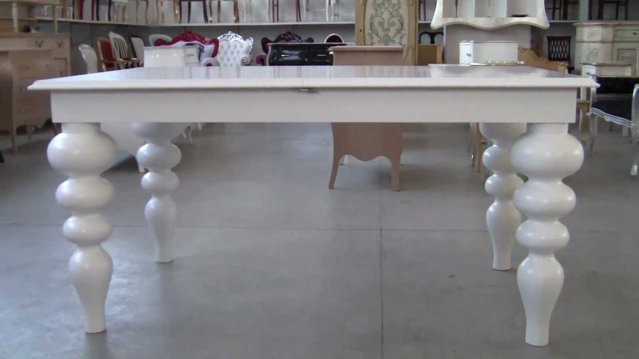 Tavolo con gambe tornite laccato bianco opaco youtube Tavolo vecchio