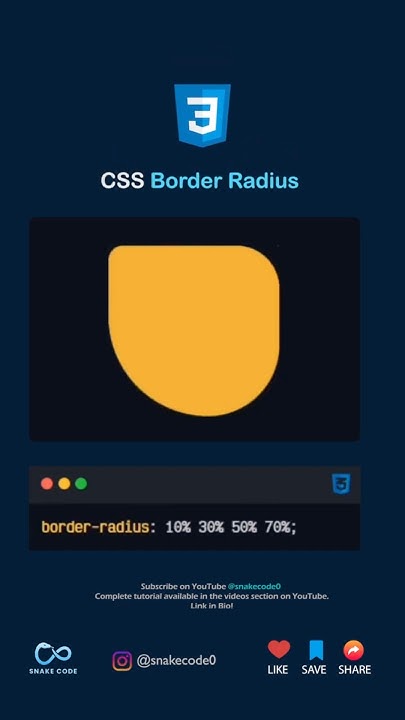 CSS Border Radius #coding #htmlcss #webdevelopment - YouTube