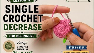Lesson 12 | Single Crochet Decrease (SC2TOG) for Beginners | Crochet Tutorial 🧶