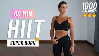 60 MIN INTENSE HIIT Workout to BURN 1000 CALORIES   Full Body Cardio At Home, No Equipment