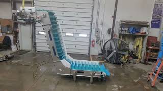 BID ON EQUIPMENT Item: 398475 - 24in Wide Scoop-Flight Plastic Belt Z Conveyor - Sanitary