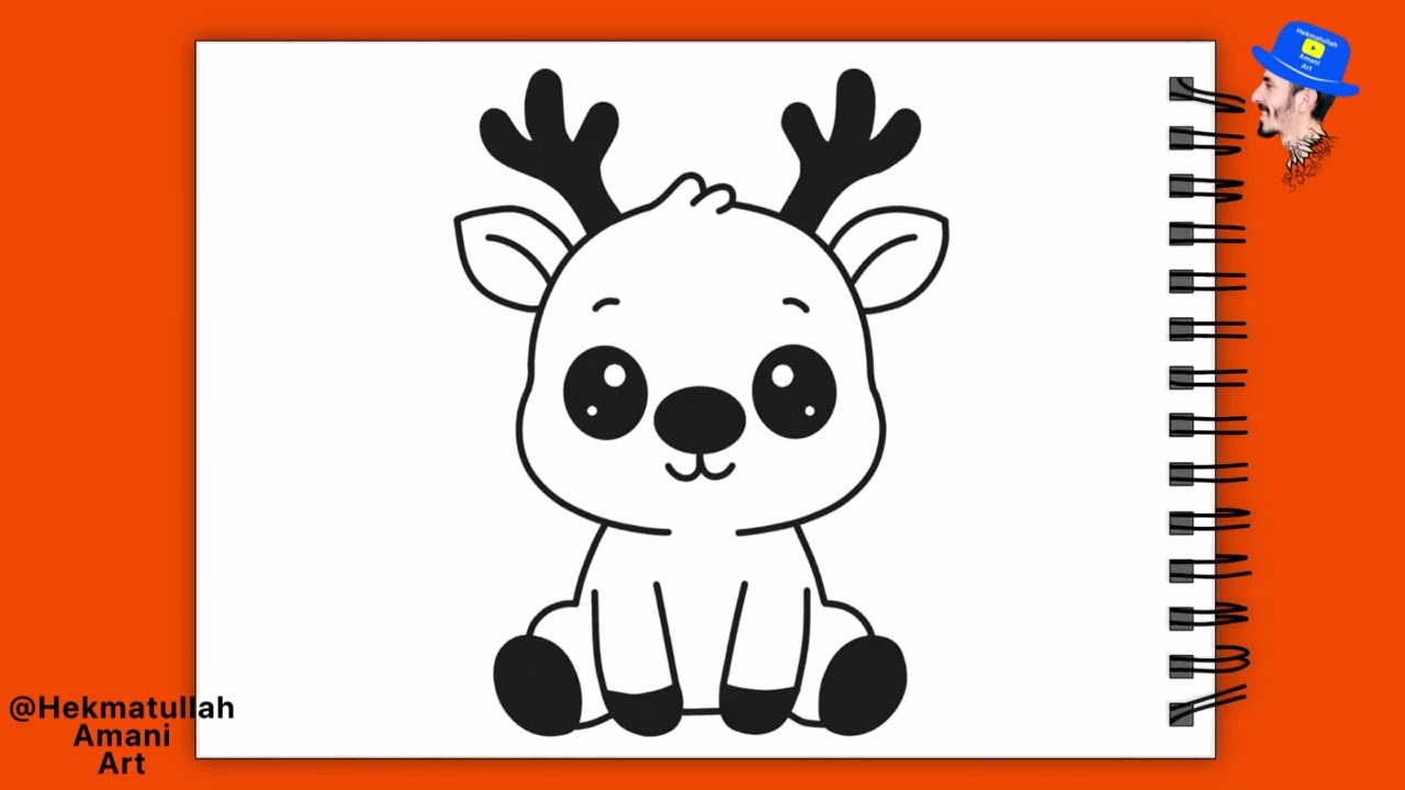 Детеныш северного оленя в стиле чиби — как нарисовать — шаг за шагом