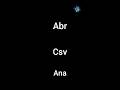 Abr | Csv | Ana | the fast enter #shorts