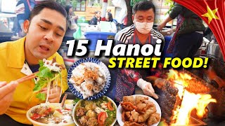 24 Hours VIETNAMESE Street Food Tour in HANOI🇻🇳 15 Insane FOOD of Vietnam!