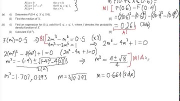 WJEC S1 June 2014 Q9 Continuous Random Variables Solution