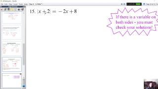 1.4 - Solving Absolute Value Equations with a Variable on Both Sides