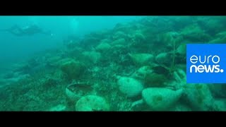 Watch: Divers get access to ancient shipwreck near Greek island
