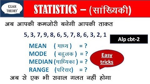 mean median mode & range  - statistics For - RRB Group D & NTPC