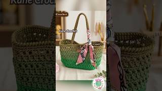 Crochet Mini Tote Bag 🎀 Scarf Ribbon AA436 #crochet #crochetbag