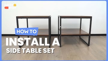 How to Install the 2 Pieces Industrial 2-Tier Side Table Set with Shelf | 38254167 #costway #howto