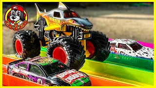 MONSTER TRUCKS VS RACE CARS SUPER COMPILATION (Monster Jam vs Hot Wheels, Mario Kart & MORE!)