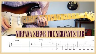 Nirvana Serve The Servants Guitar Cover with Tab - Guitar Tab - Tutorial - Lesson Resimi